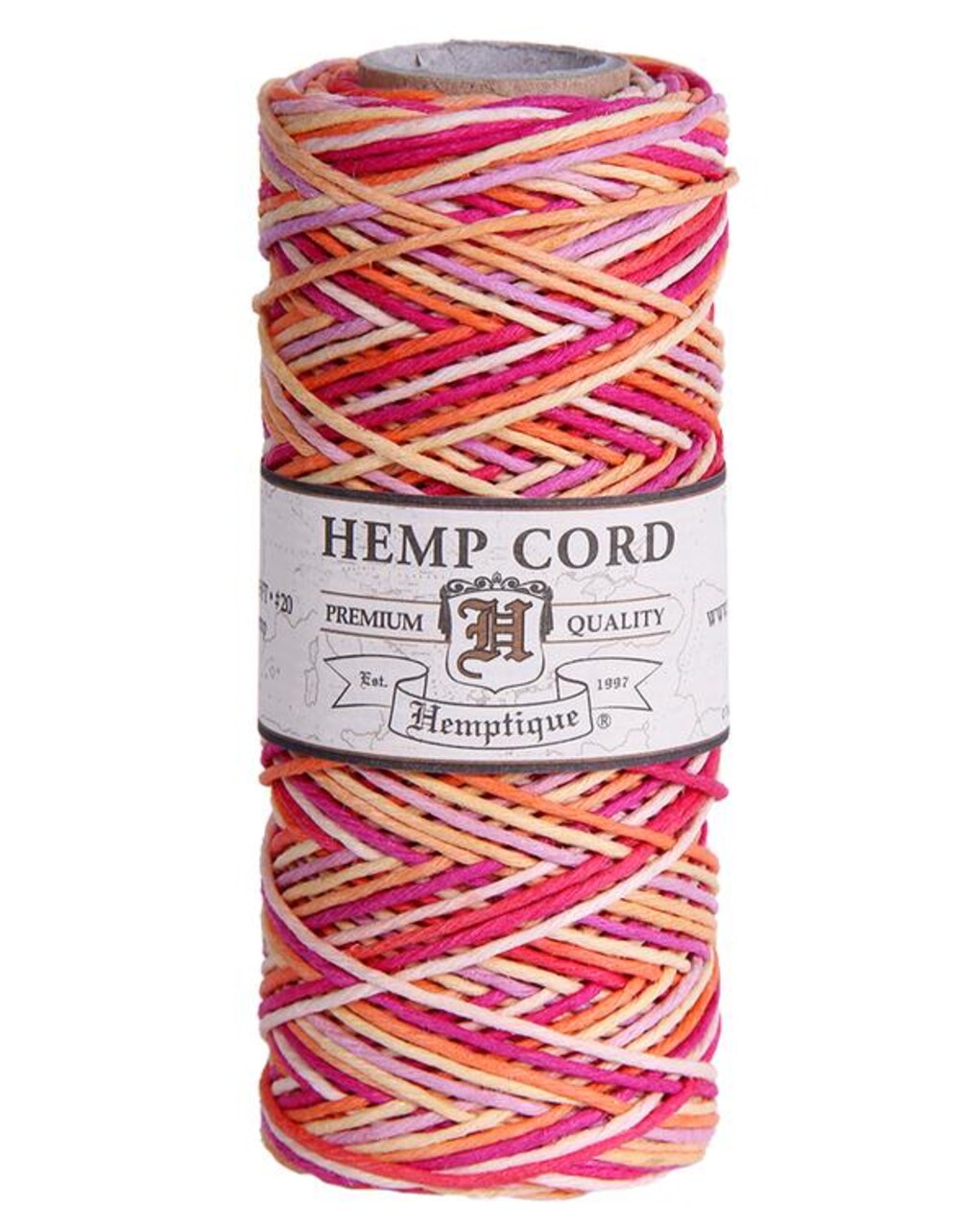 Hemptique 1mm #20 Variegated Hemp Cord Spools Eco Friendly Sustainable Naturally Grown Jewelry Bracelet Making Paper Crafting Scrapbooking Bookbinding Mixed Media Crocheting Macrame Seasonal Holiday Gift Wrapping Outdoor Gardening
